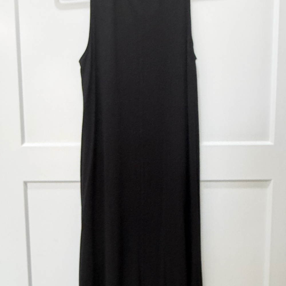 Time and Tru Lightweight Casual Flowy Classic Black Sleeveless Midi Dress Size S